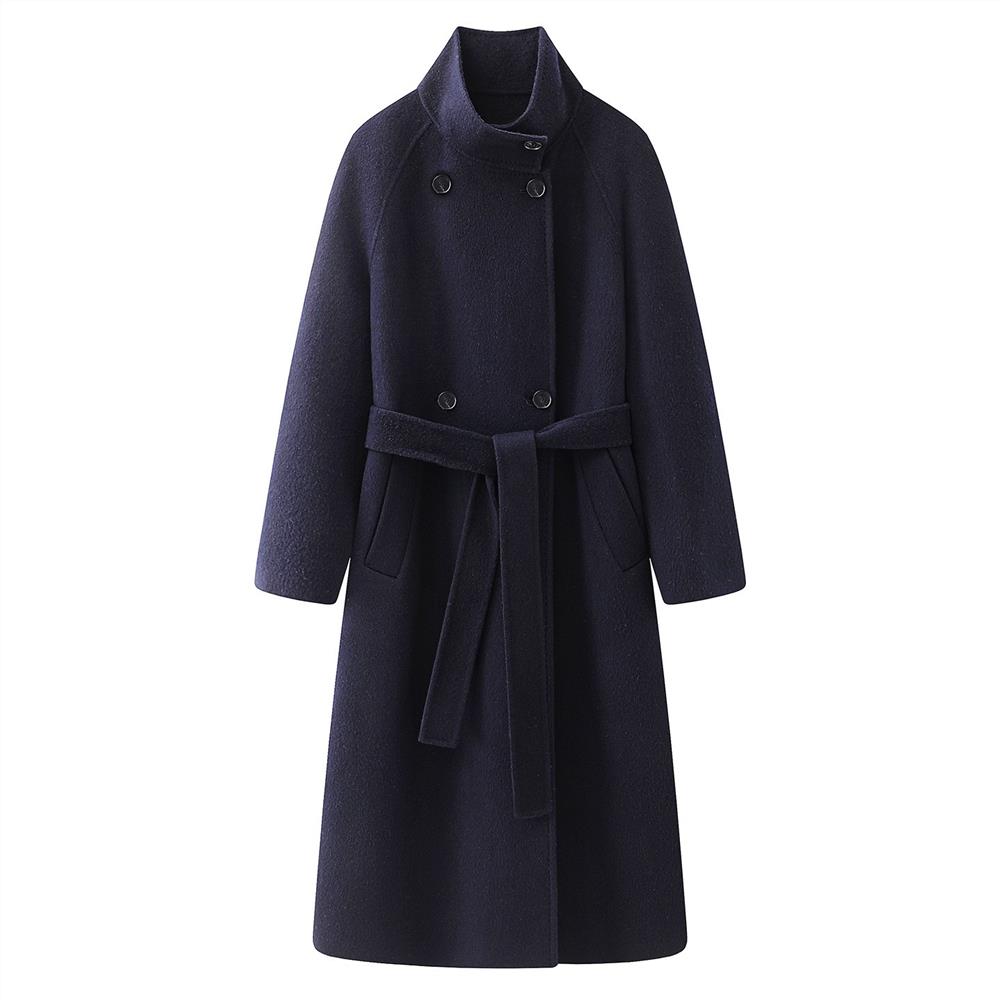 双面呢大衣女韩系收腰毛呢外套
