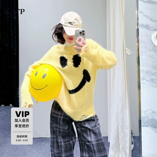 含马海毛绵羊毛破洞4SWT038 TTP家毛衣2025冬新品 联名