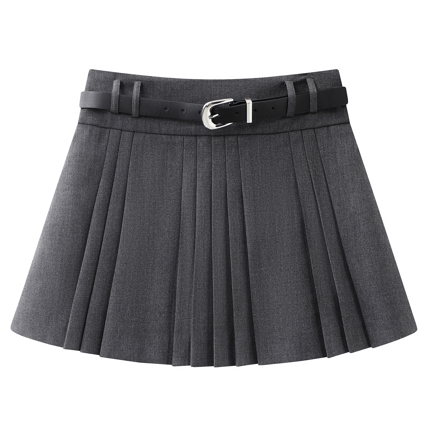 百褶半身裙腰带短裙小个子A字裙