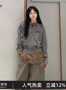 【东方非遗】TTP家奥特莱斯商场同款2025秋新针织开衫女TT8311090