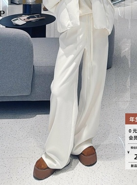 ariosea艾诺丝单官方旗舰店商场同款2025松紧腰直筒裤子AR314109