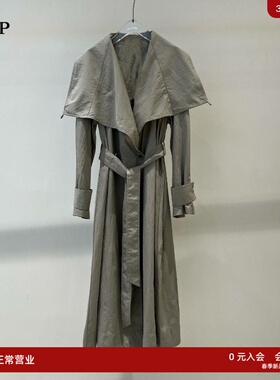 arioseo品艾诺丝官方旗舰店2026年春款廓形长款风衣外套BR211114