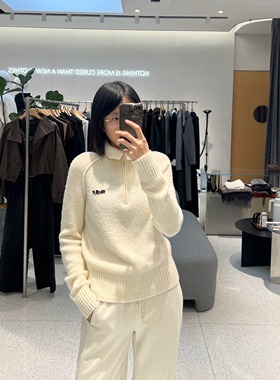 ariosea艾诺丝单官方旗舰店正品2025冬新立领长袖针织衫AR804117