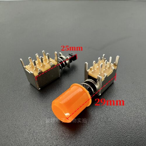 A03直键开关琴键开关 PS-22F02双排6脚带锁自锁开关按钮A11按键帽
