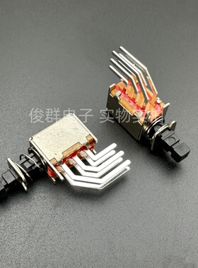 A03 直键开关 PS-22F02 6脚弯脚 自锁开关 黑色琴键按钮按键