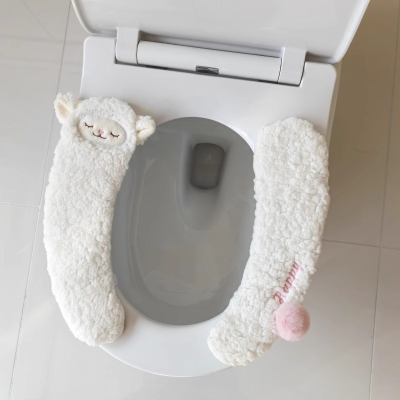 新款冬季可爱小羊马桶垫家用四季加绒保暖马桶坐垫坐便器套马桶垫