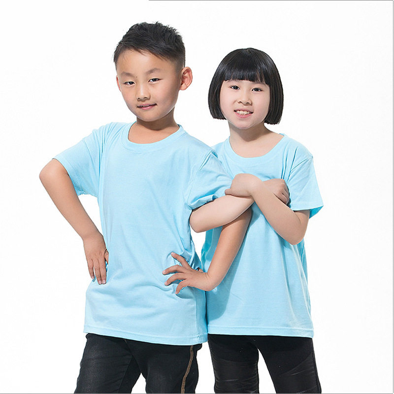 定制儿童t恤纯棉圆领短袖文化衫幼儿园小学生班服diy印照片polo衫