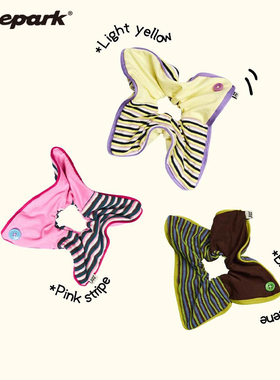 xilepark条纹方形大肠发圈多巴胺头绳皮筋新款高级感可爱发饰发绳