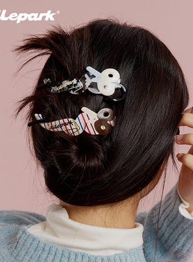 xilepark可爱剪刀扭扭夹独特漂亮抓夹后脑勺一字夹边夹侧边高级