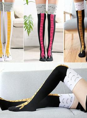 Christmas Funny Gift Chicken Women High Socks Cartoon