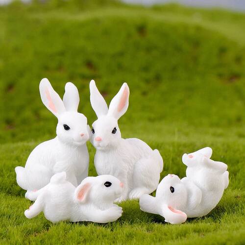 New 1PC Cute Rabbit Easter Miniature Resin Craft Mini Bunny