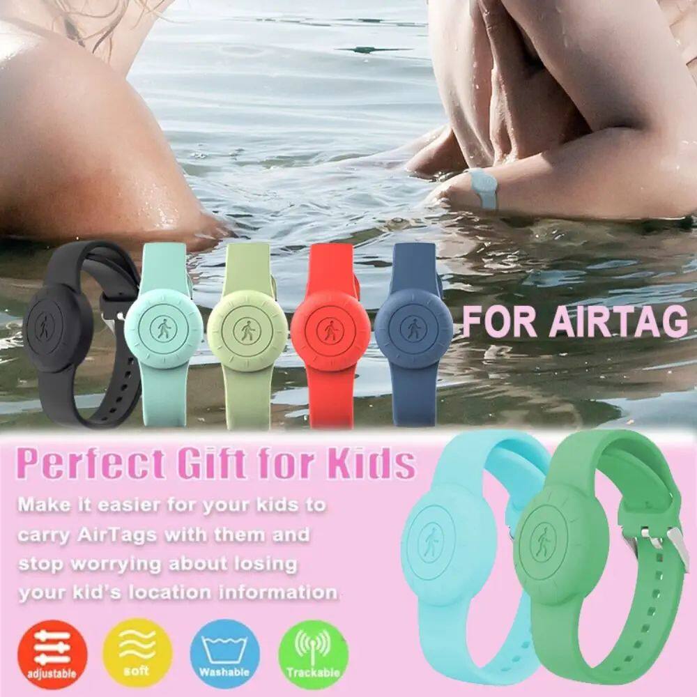 New Waterproof For Airtag Holder Wristband Kids Silicone Ca
