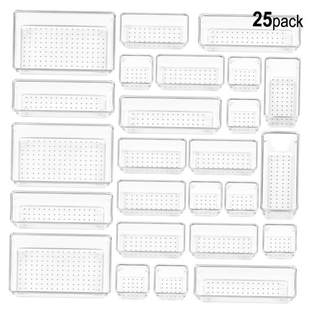 25pcs Plastic storage box set Cubes Drawer Organizer Makeup