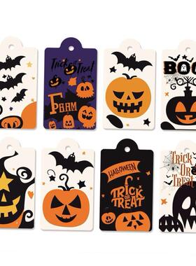 80PCS Halloween Gift Tags Pumpkin Ghost Paper Tag Card Label