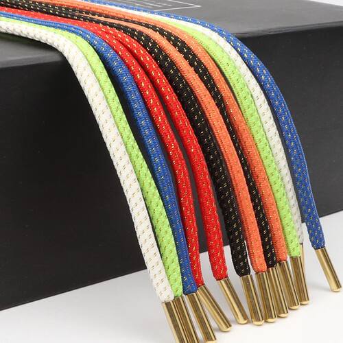 1 Pair Round Shoe Laces for Sneakers Wear-resistant Metal La