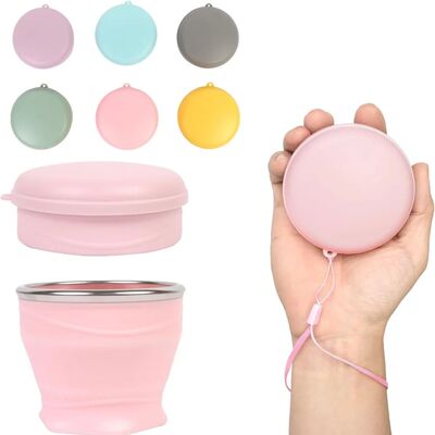 180ml foldable water cup, silicone foldable travel cup - sil