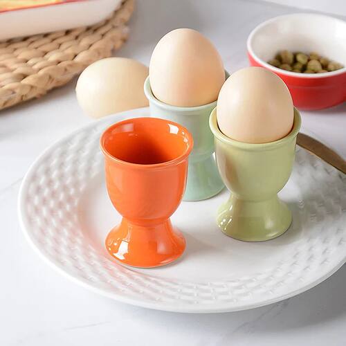 Ceramic Egg Cup Holders Candy Color Creative Serving Cups Fo
