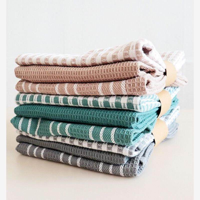 3 pack Cotton KitchenTowels washcloth茶餐巾厨房毛巾抹布吸水