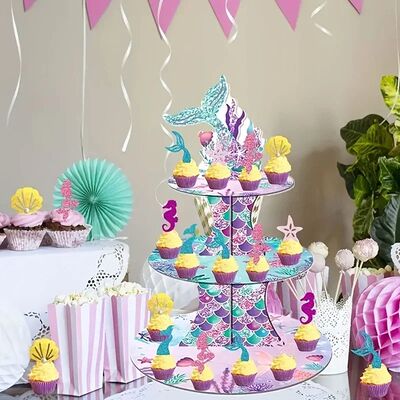 Mermaid Cupcake Stand Birthday Party Decorations, Under The