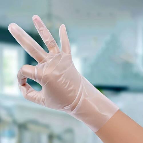 100-Piece Premium Tpe Disposable Gloves - Clear, Food Grade,