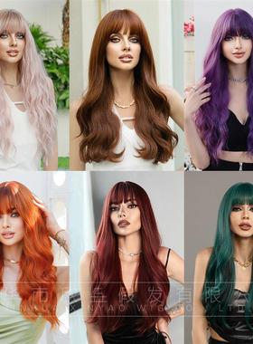 oneN Long Purple Wig Synthetic Wigs for Women Wave Cosplay P