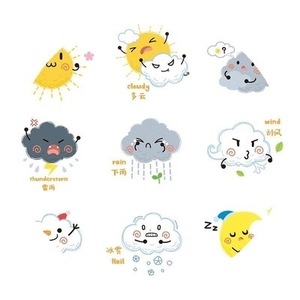 幼儿园校园天气预报墙贴气象角晴雨表环创墙饰贴纸儿童卧室天气图
