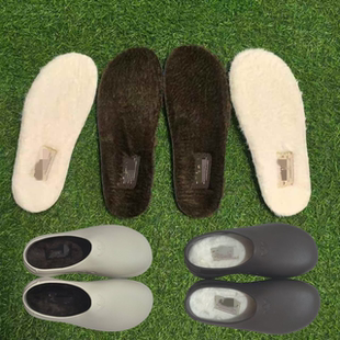 穆勒厨师鞋鞋垫加绒加毛男女专用原装透气加厚保暖踩屎感替换冬季