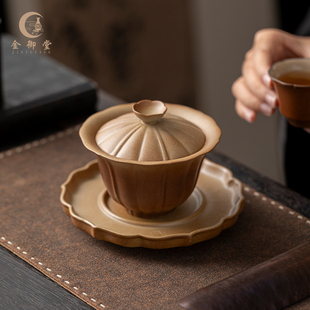 羊脂玉单个三才盖碗茶杯大号白瓷青花瓷带盖茶碗家用泡茶功夫茶具