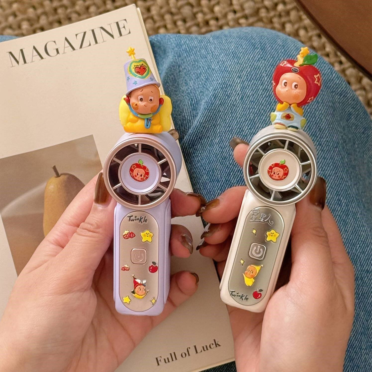 创意迷你手持小风扇学生可爱星星人夏天户外露营便携usb充电风扇