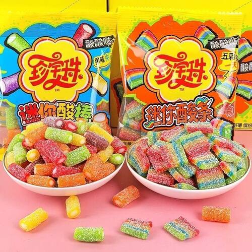 珍宝珠酸条糖迷你酸条酸棒软糖