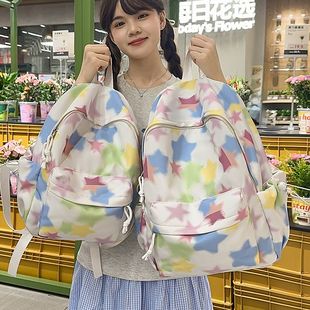 新款 2025夏季 可爱星星双肩包ins风高颜值小初中女生甜美风双肩包