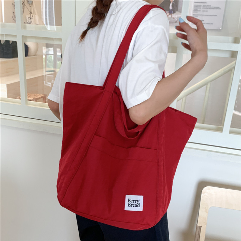 韩系大容量帆布包包女式2025新款秋冬单肩包学院风休闲通勤托特包