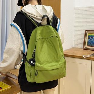 百搭大容量书包女新款校园初中学生高中生纯色双肩包少女旅行背包