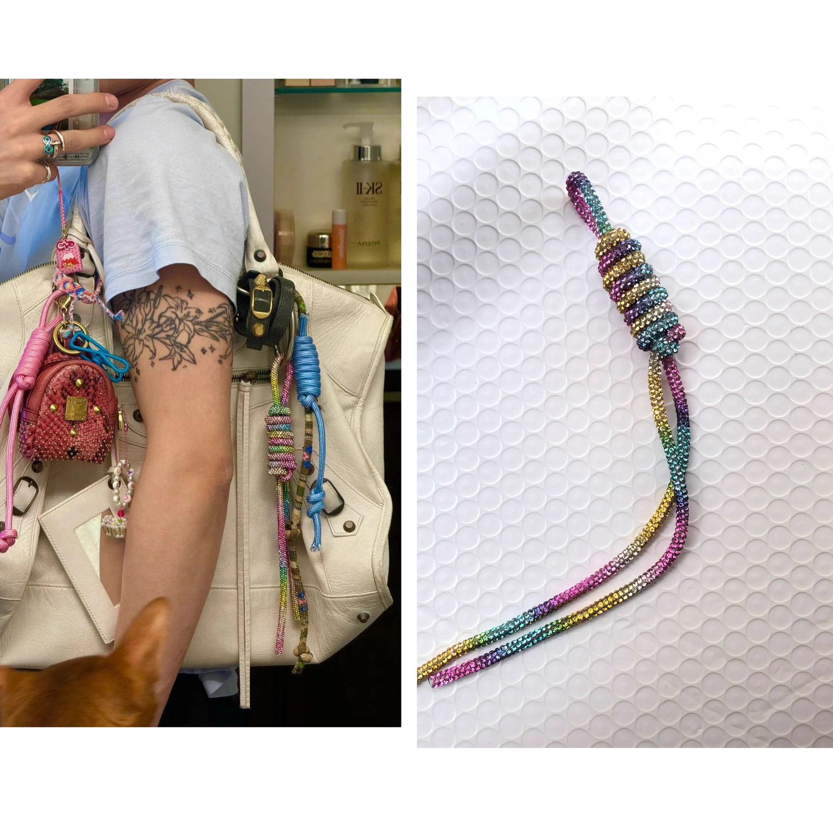 24新款极繁金属包挂rodeo百搭包包挂件巴家搭配挂绳时髦编织挂件