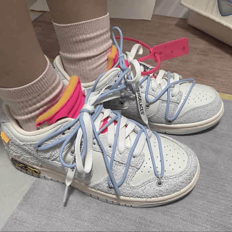 适配Off White Nike Dunk The 50  灰白橙色ow联名非原装圆形鞋带图片