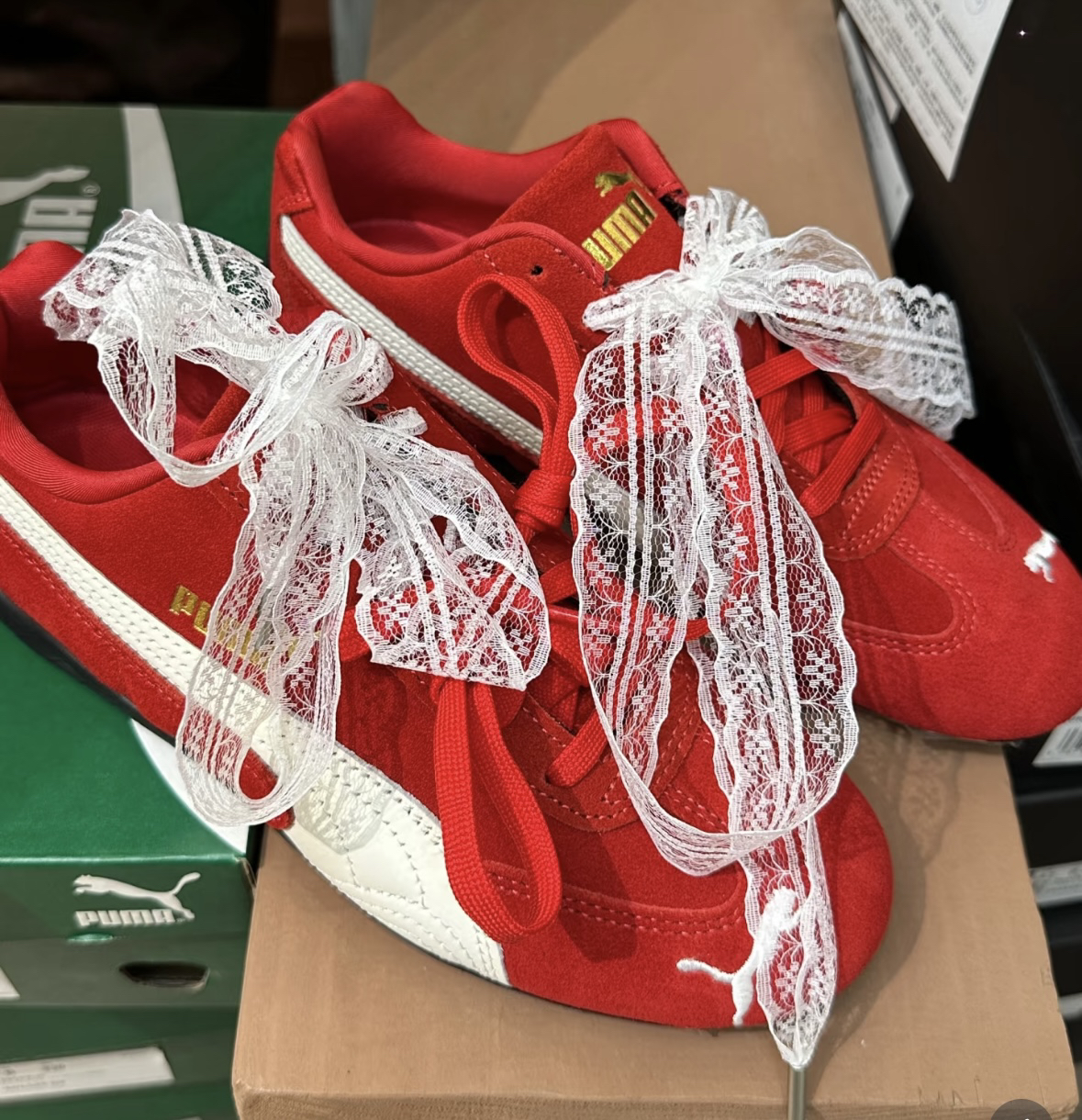 镂空蕾丝花边鞋带德训鞋彪马婚鞋芭蕾鞋绳白色黑色韩风装饰配饰