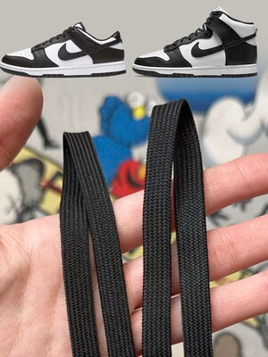 Dunk LOw Retro熊猫鞋带耐黑白克空军小白鞋百搭AJ1原版扁平鞋绳