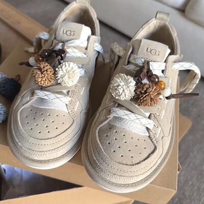 适用于ugg梅尔鞋鞋花diy装饰miu风松果毛球流苏美拉德串珠配饰