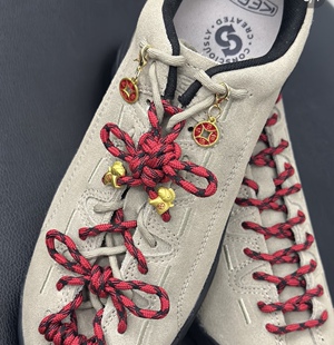 2026新年金色马年串珠鞋带扣玉石沙金鞋花装饰keen科恩鞋元宝配饰