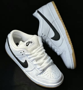带白生胶半圆鞋 Dunk 白黑椭圆9mm鞋 绳 Low低帮板鞋 适配Nike