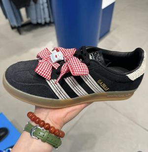 红色格子鞋带适配阿迪德训鞋samba英伦miu风格ins帆布鞋板鞋鞋带