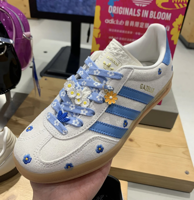 小花图案鞋带白色雏菊鞋扣适配samba T头德训鞋diy配件可拆卸装饰