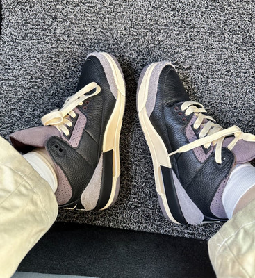 适配AMM AJ3复古篮球鞋酒红色鞋带米白色AJ1扁形氧化做旧打蜡米黄