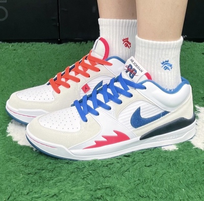 适配Jordan Stadium 90低帮板鞋红蓝扁形鸳鸯鞋带米色做旧aj1鞋绳