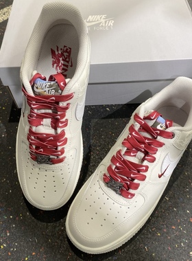 红色钩子扁平彩色字母运动鞋带适配空军一号af1马年板鞋aj1鞋绳子