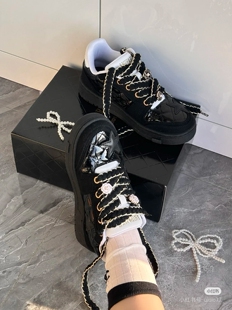 适配Aniparty x KAALIXTO星星板鞋扁平宽黑色麦穗小香风diy鞋带绳