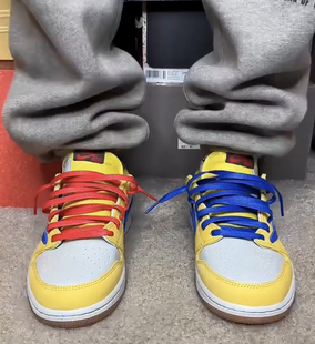 适配AJ1 low联名travilscott TS金丝雀黄7.0倒钩鞋带打蜡油蜡鞋绳