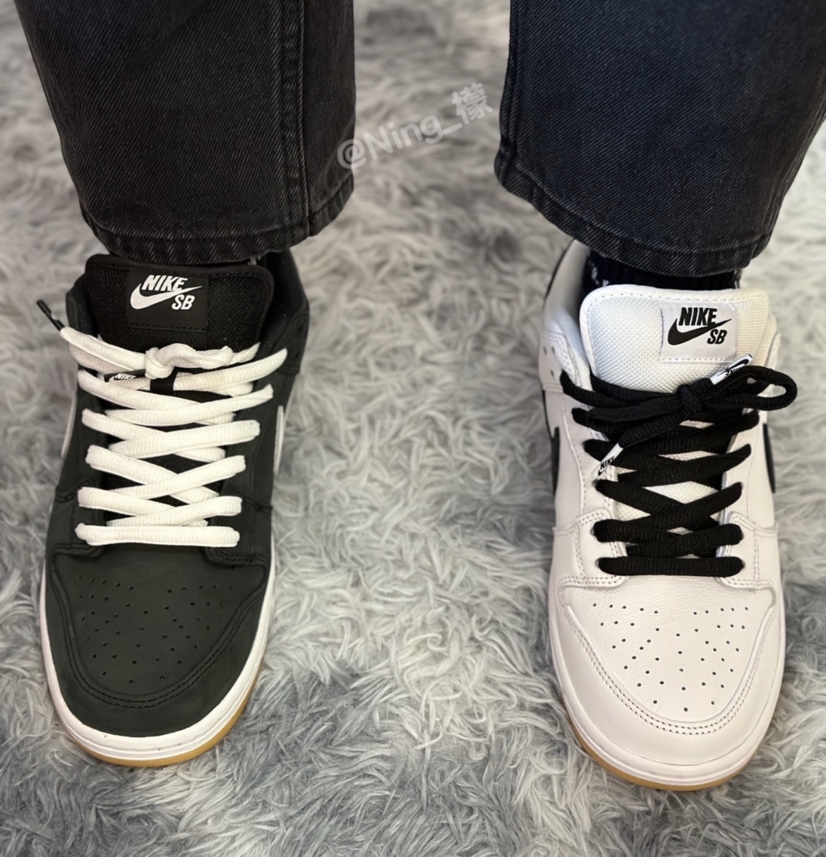 适配Nike SB Dunk Low复古板鞋白生胶黑生胶9mm非原装椭圆鞋带
