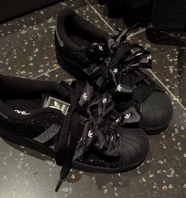 三叶草印花丝绸鞋带适配德训鞋蕾丝配饰印字鞋带diy芭蕾黑武士diy