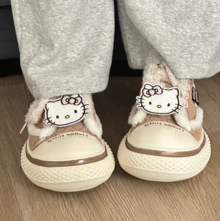 粉色hellokitty毛毛布贴魔术贴适配oldorder凯蒂猫T头鞋配饰鞋扣